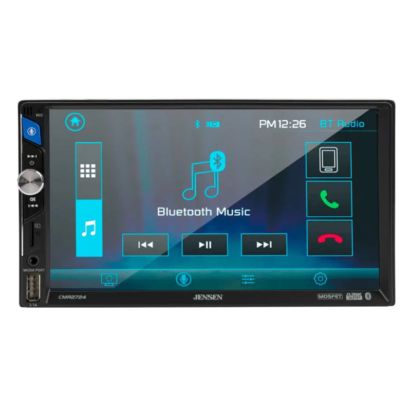 7" Touchscreen Bluetooth Receiver w/Push-to-Talk Voice Assist & Media Playback