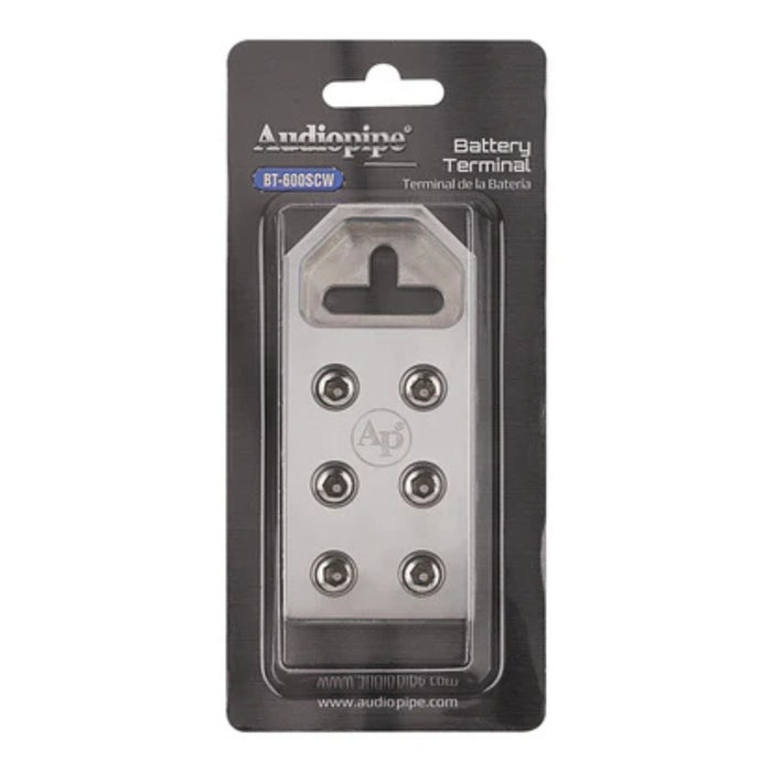 Audiopipe Screw-On Aluminum 6-Spot 0 Gauge Universal Battery Terminal BT-600SCW