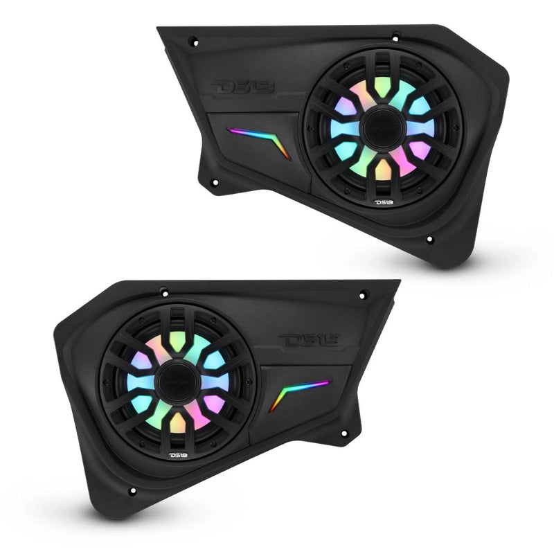 Polaris RZR-PRO Back Door Panels for 8” Speakers w/ Digital LED Lighting DS18