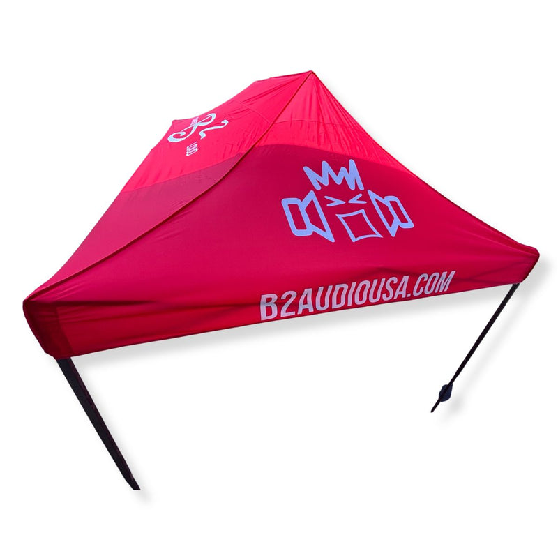 B2 Audio 10'x20' Hammered Metal Finish Frame Car Show & Event Red Canopy Tent