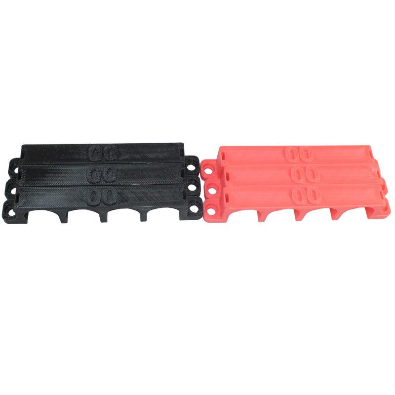 00 Gauge Cable Management Wire Comb Quad Slot Can Use w/ Cable Tie Red/Black