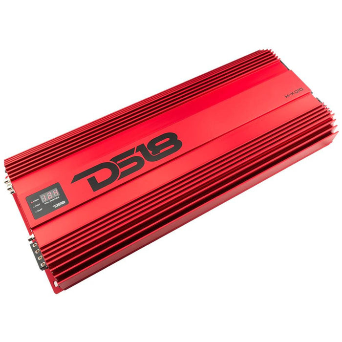 DS18 Hooligan KO Series Red Monoblock 10K Watt 1-Ohm Amplifier H-KO-10/RD