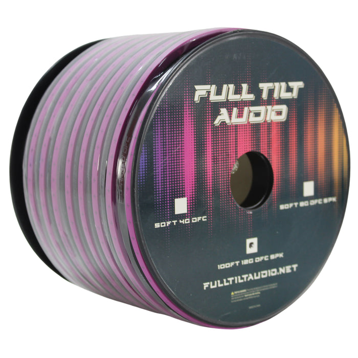 Full Tilt Audio 12 Gauge Tinned Oxygen Free Copper Speaker Wire Purple/Black Lot