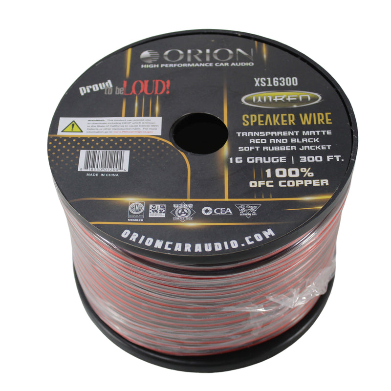16 AWG Black/Red Rubber Jacketed 100% OFC Orion Speaker Wire Lot Cut By The Foot