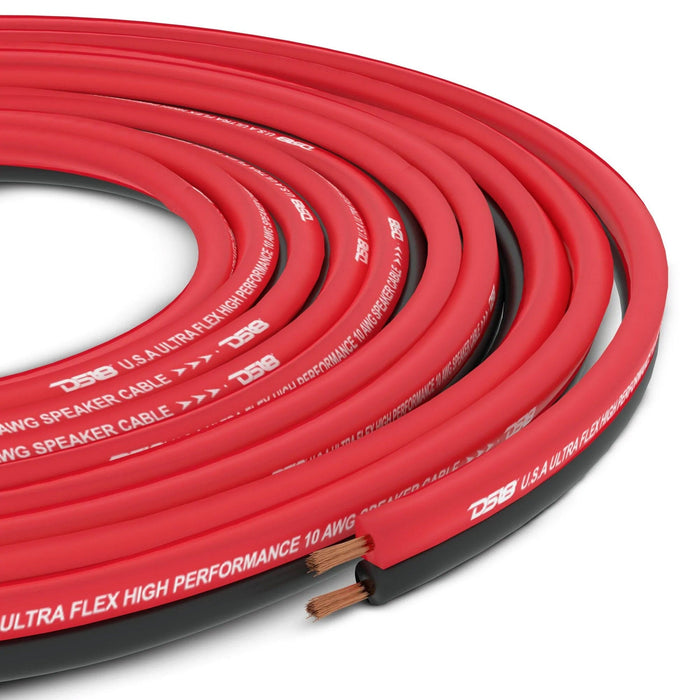 DS18 Ultra Flex 16GA CCA Speaker Wire/Cable Kit 100FT Red/Black