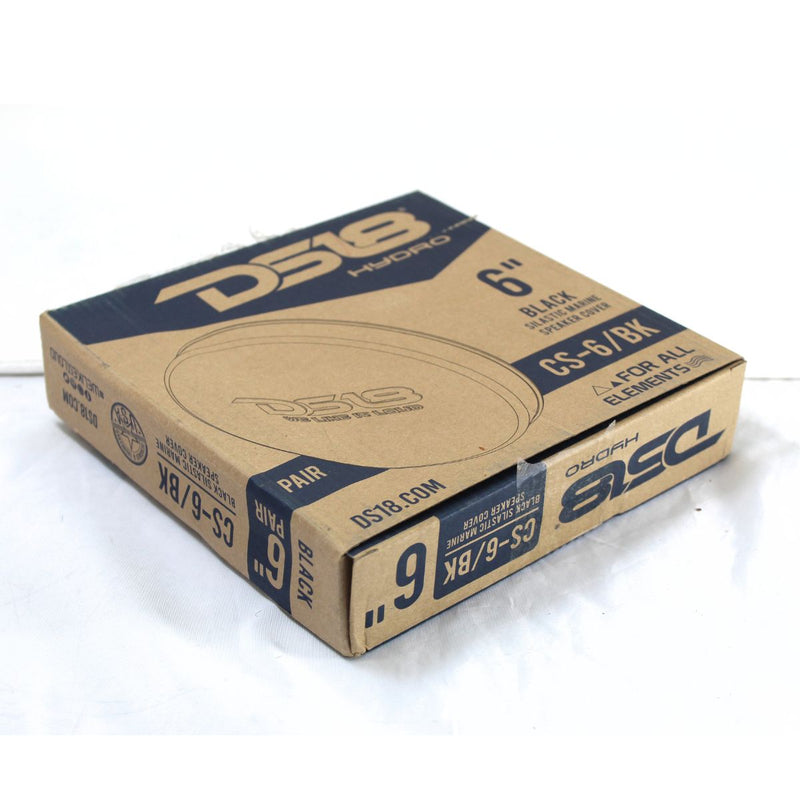 Pair of Black DS18 HYDRO 6" Silastic Marine Speaker Covers CS-6/BK OPEN BOX
