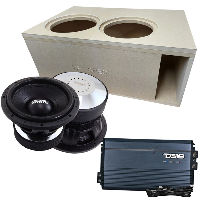 Sundown Pair of 12" U-Series D4 Subs & FRP-3.5K-TI Amp w/ Dual Vented Enclosure