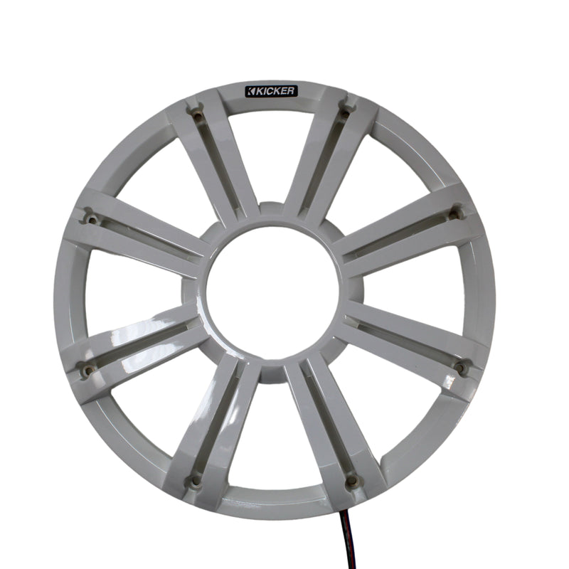Kicker 12" Marine LED Subwoofer Grille for KM12 & KMF12 White 45KMG12W