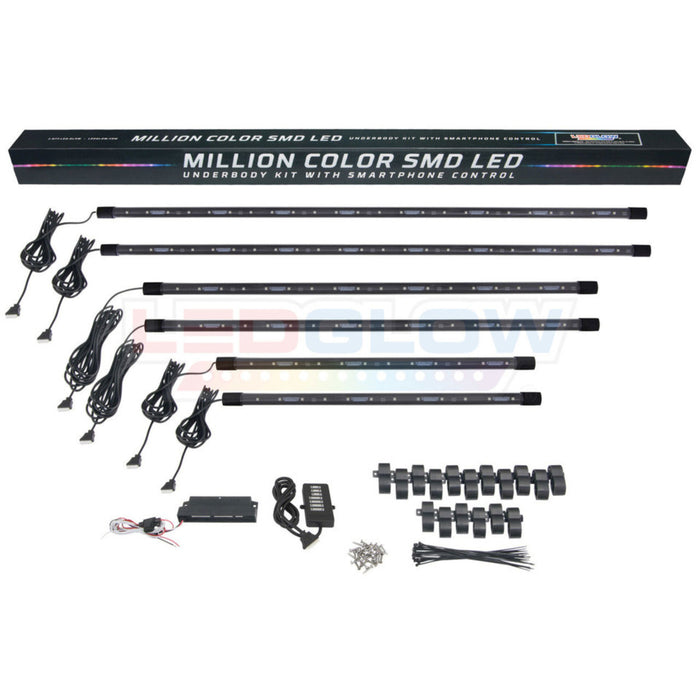 LEDGlow 6pc Million Color Bluetooth Truck Underglow Lighting Kit