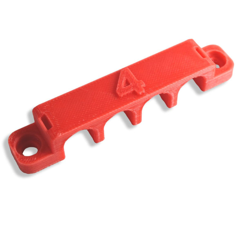 4 Gauge Cable Management Wire Comb Quad Slot Can Use w/ Cable Tie Red/Black