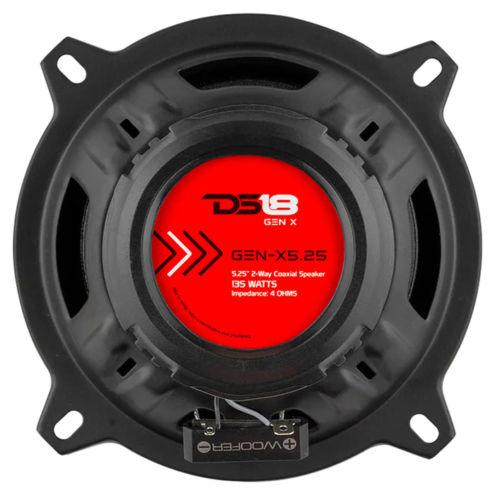 DS18 Car Audio 5.25 Coaxial Speaker Pair 2 Way 270 Watt 4 Ohm GEN-X5.25