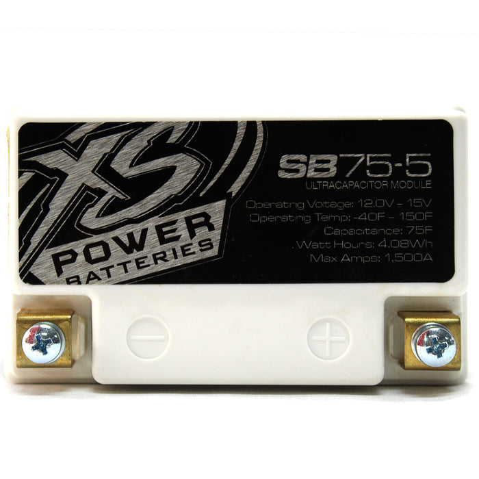XS Power SB75-5 Black 12V 600W 75 Farad Powersports SuperBANK Capacitor