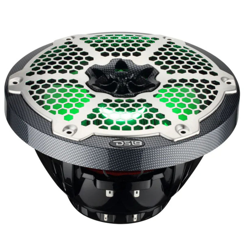 8" 350W RMS Marine 2-Way Hybrid Speakers w/ RGB LED & Neodymium Driver Pair DS18