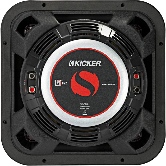 Kicker 12" 1200 Watt Dual 4 Ohm L7T Shallow-Mount Solo-Baric Subwoofer 46L7T124