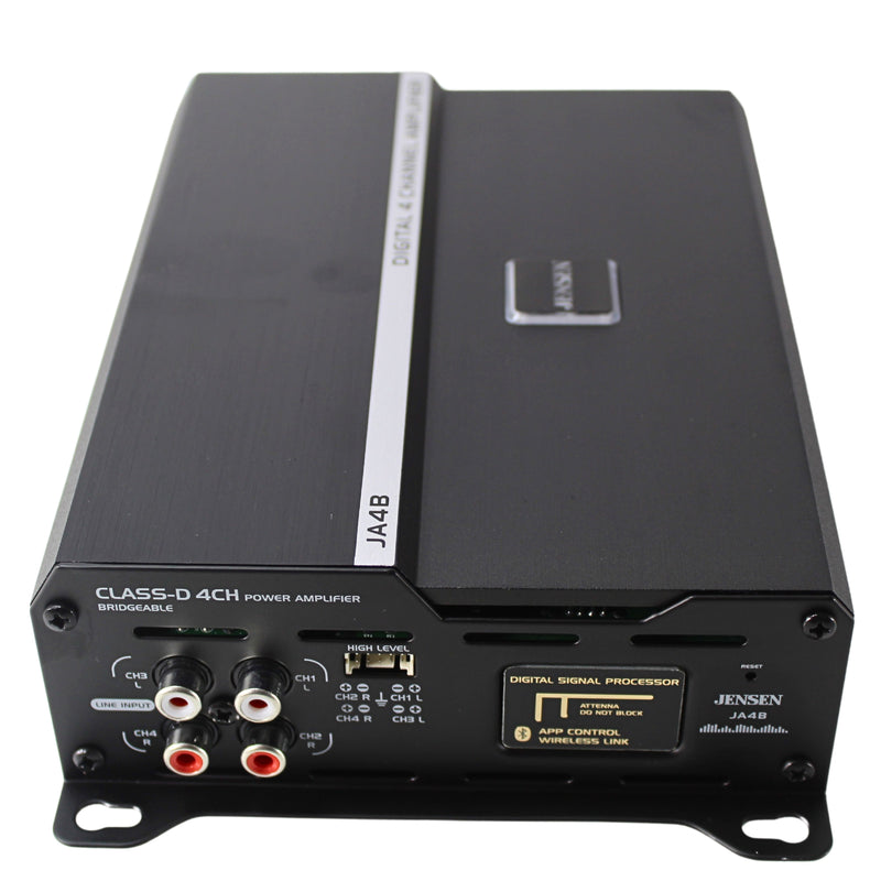 4-Channel 740 Watts Class D RGB Amplifier w/ Bluetooth App Control Jensen