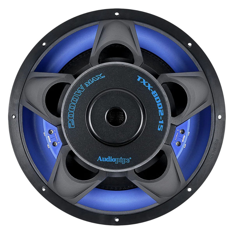 Audiopipe 15" 1000W RMS Dual 4 Ohm Double Stack High Power Subwoofer TXX-BDD2-15