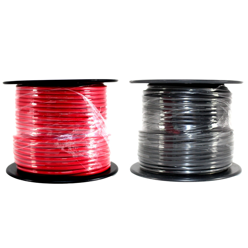 14 GA 100 FT Roll Red Black Stranded Spool of CCA Primary Power Ground  Wire Cable