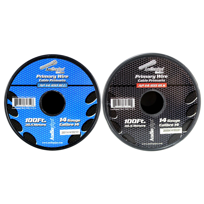 14 GA 100 FT Blue Black Stranded Spools of CCA Primary Power Ground Wire Cable