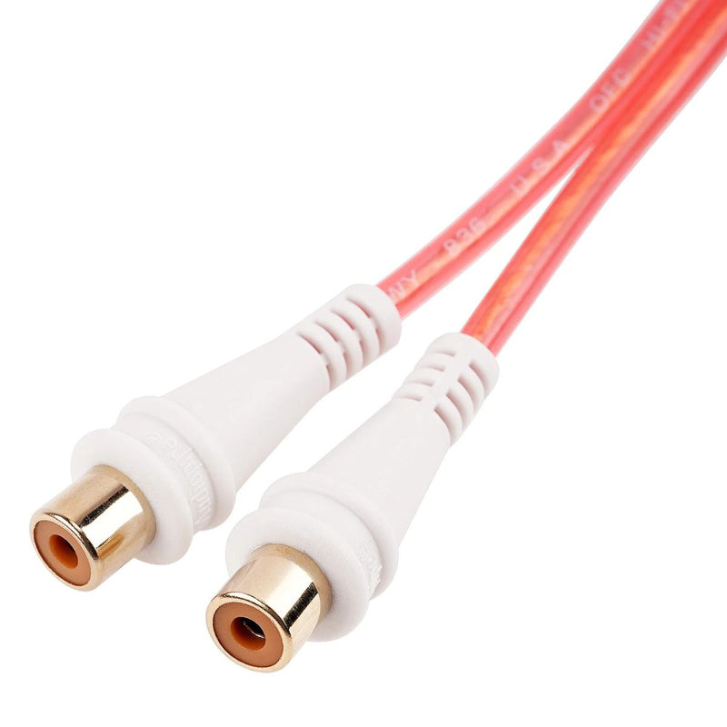 Audiopipe BMV-GRA-M-2F RCA Y Splitter 1 Male to 2 Female 6" Cable Gold Plated
