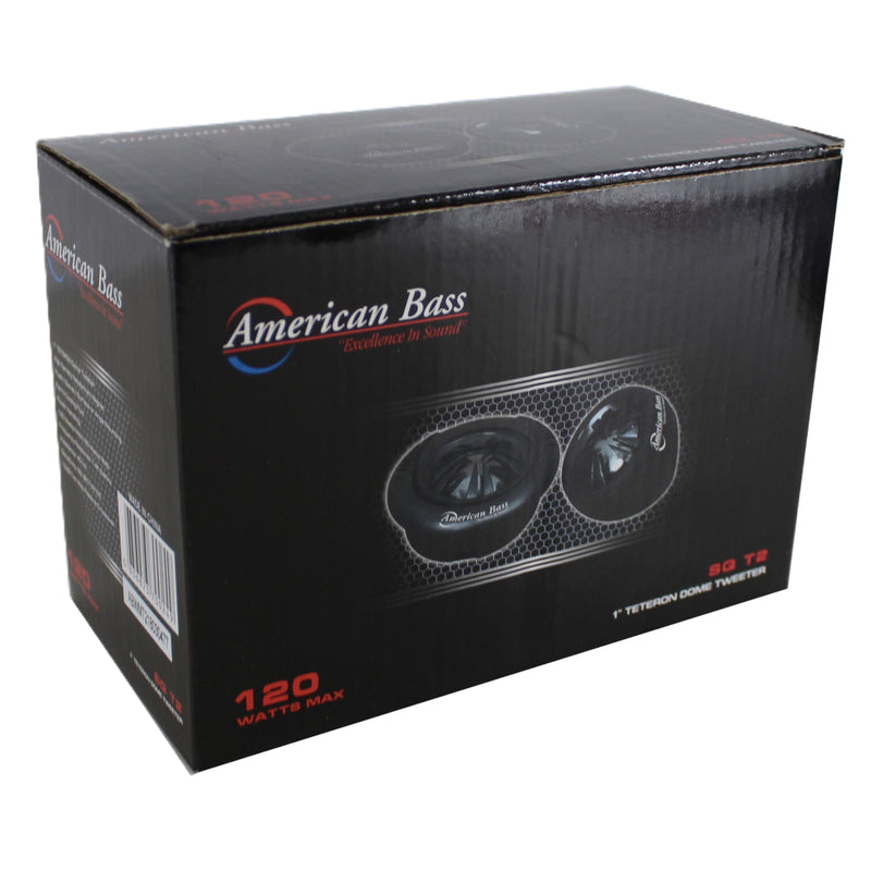 Pair of 1" Teteron Dome Tweeters 60W RMS 4 Ohm SQ-T2 American Bass