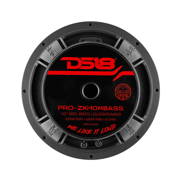 DS18 10" Motorcycle Mid-Bass 1000W 8Ohm Loudspeaker Pro Car Audio PRO-ZXI10MBASS