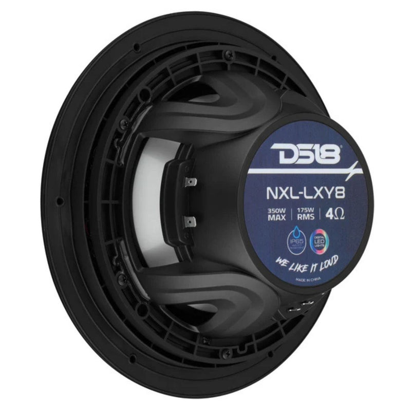 8" 175 W RMS 4-Ohm Marine Coaxial Speakers w Digital LED Ring NXL-LXY8 (Pair)