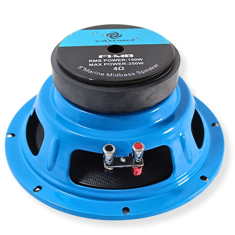 Motorcycle/Marine Waterproof 8" 4-Ohm 150W RMS Midrange Galeforce F1 Speaker