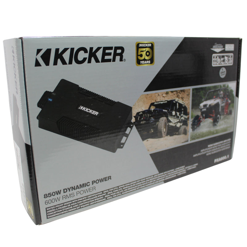 Kicker Waterproof Monoblock Class D 600W RMS 1-Ohm Amplifier - 48PXA6001