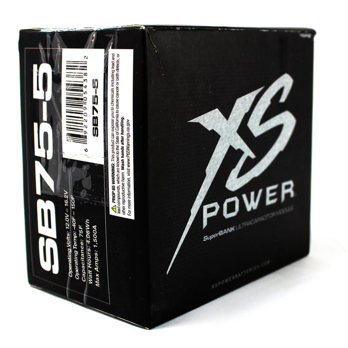 XS Power SB75-5 Black 12V 600W 75 Farad Powersports SuperBANK Capacitor
