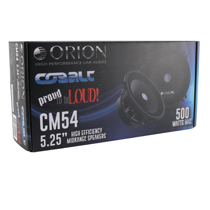 Pair of Orion 4-Ohm 125w/RMS Cobalt 5.25" Midrange Bullet Speakers - CM54