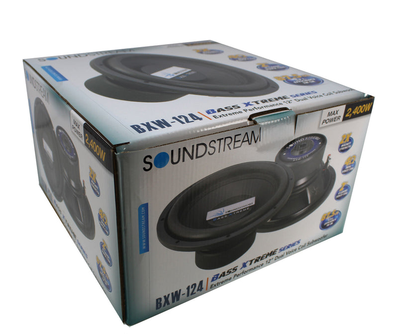 Pair of Soundstream Bass Xtreme Series 12" 4800W Dual 4 Ohm Subwoofers BXW-124