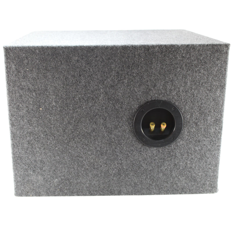 Single 12 Vented Carpeted Subwoofer Box Made with Heavy-Duty MDF Construction