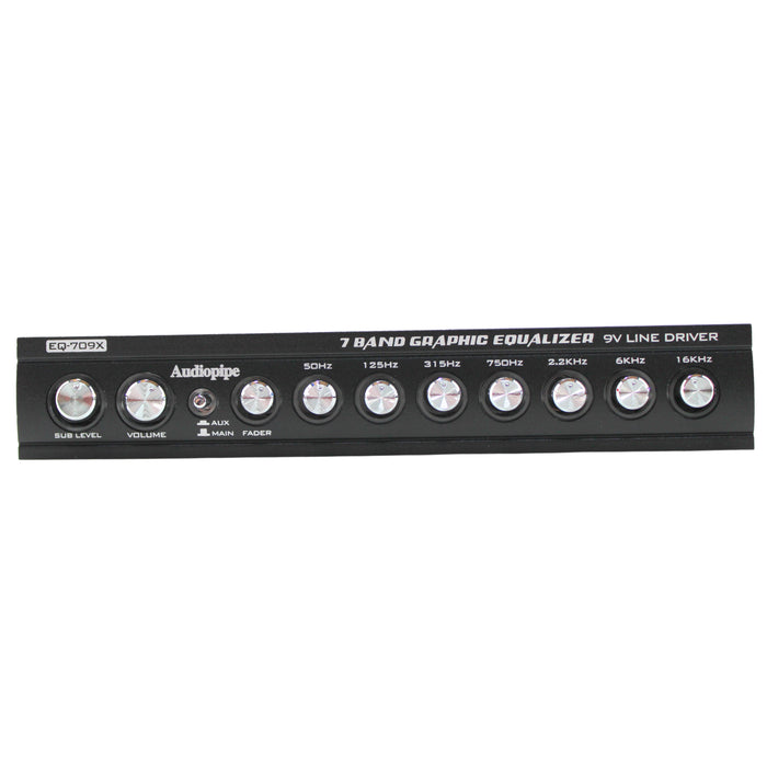 Audiopipe 7 Band 9V Line Driver with Subwoofer Control Graphic Equalizer EQ-709X