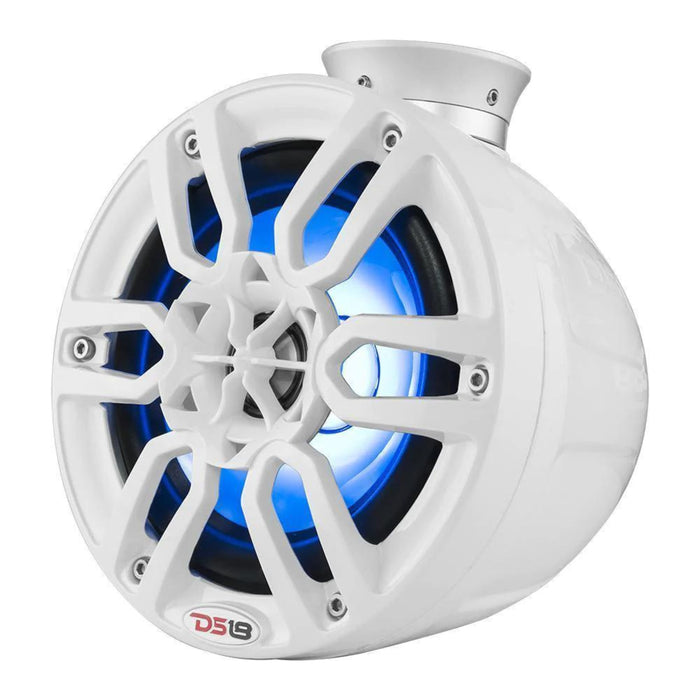 DS18 8" 750W Marine Pod Pair of White Speakers with Integrated LED NXL-PS8W