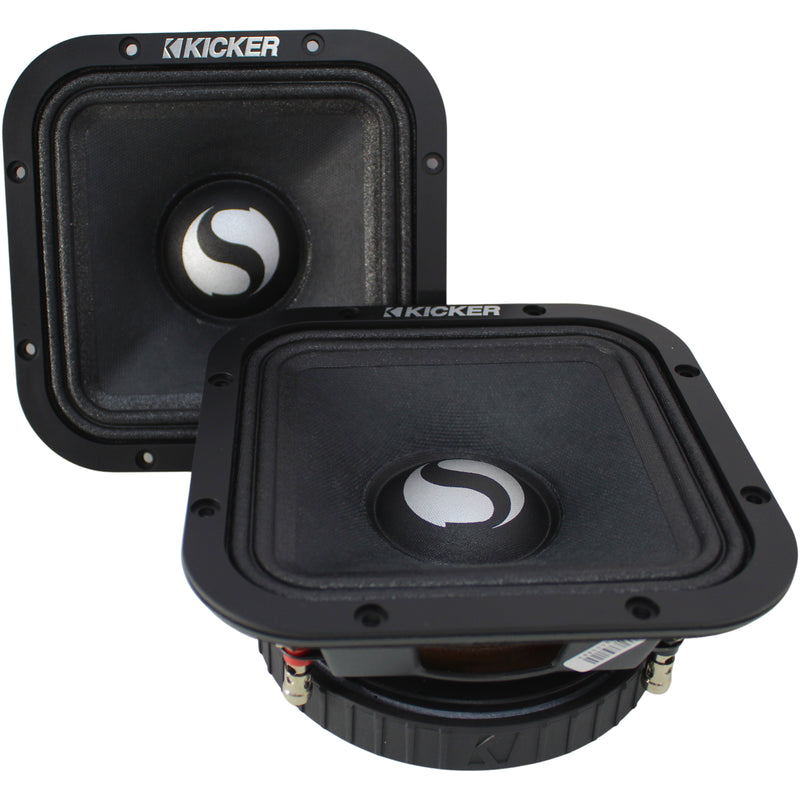 Kicker Street Series 7" 250W RMS 4-ohm SVC Square Midrange Speakers / 49ST7MR4