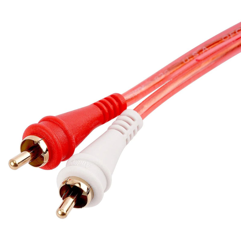 Audiopipe BMV-GRA Right Angle RCA Cables w/ Gold Plated Connectors 1.5-17 Feet