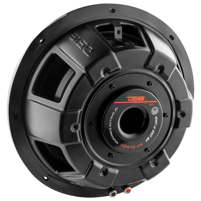 DS18 PS 12" 600W RMS 4 Ohm 3" SVC Water Resistant Shallow Subwoofer  PSW12.4S