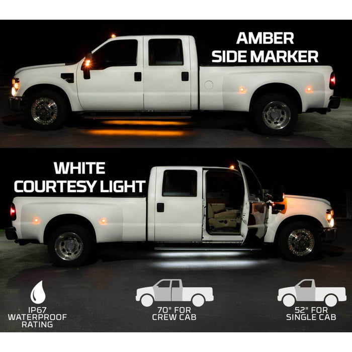 LEDGlow Amber Side Markers Running Board LED Light Kit Bluetooth 2pc 70inch