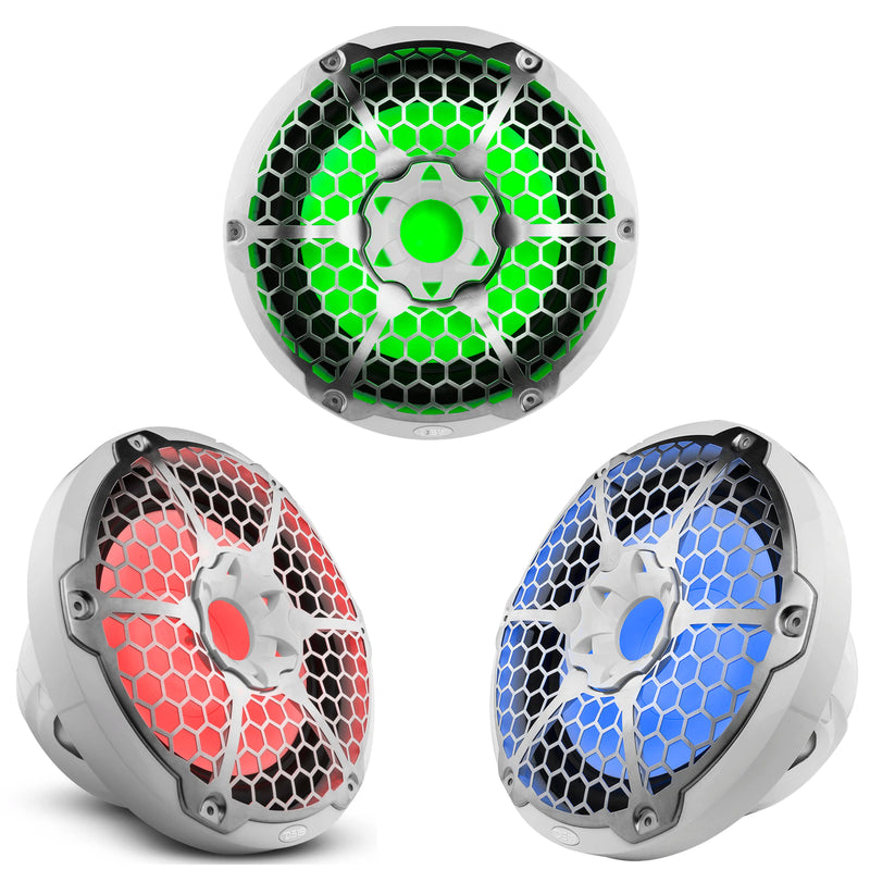 DS18 12" White Marine Subwoofer Waterproof LED RGB 700W 4 Ohm NXL-12SUB-WH