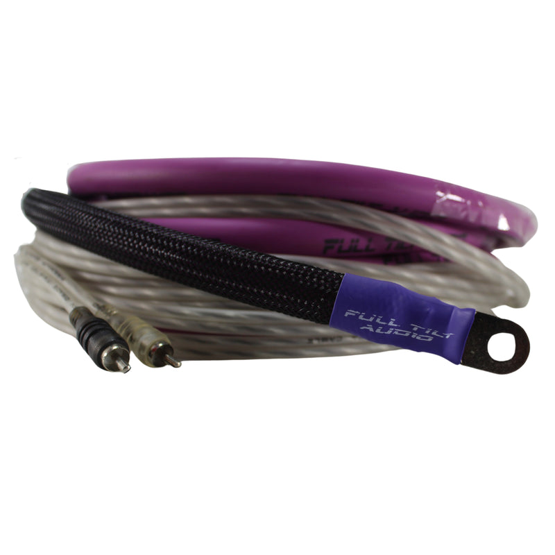 Full Tilt Audio 100% OFC 0 Gauge Pink / Black Amplifier Install Kit