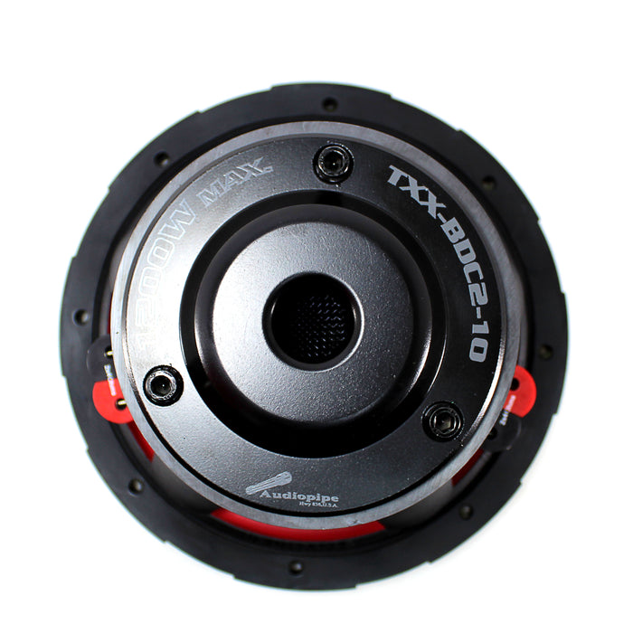 Audiopipe BD 10" Subwoofer 1200W PMPO, 600W RMS Dual 4-Ohm VC TXX-BDC2-10