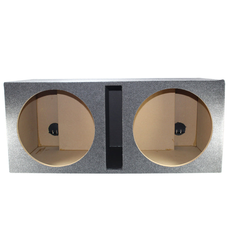 Dual 15” Vented Carpeted Subwoofer Box Made w/ Heavy-Duty MDF Construction
