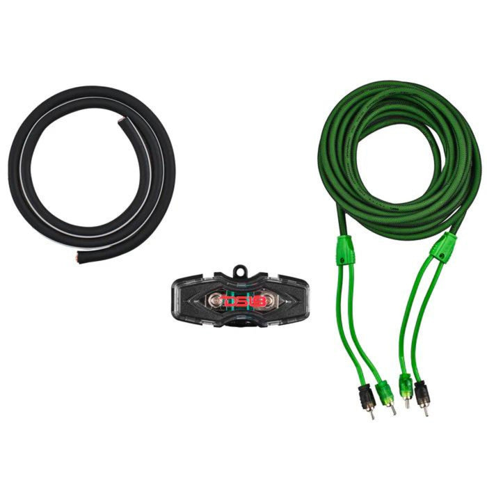 DS18 AKIT4 CCA 4-Gauge Amplifier Installation Kit - Green / DS-AKIT4-GR