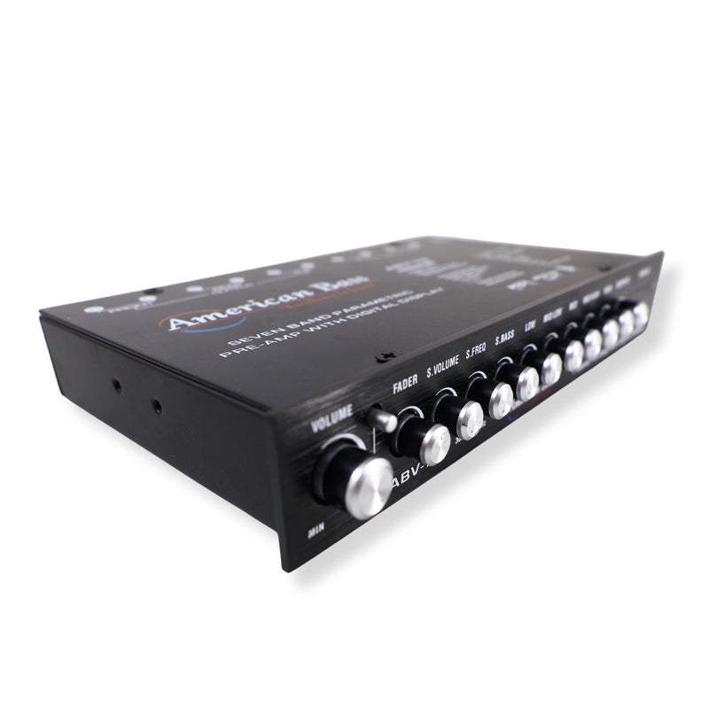 American Bass Equalizer w/ Built-in 7V Line Driver + Digital Voltmeter ABV-7B