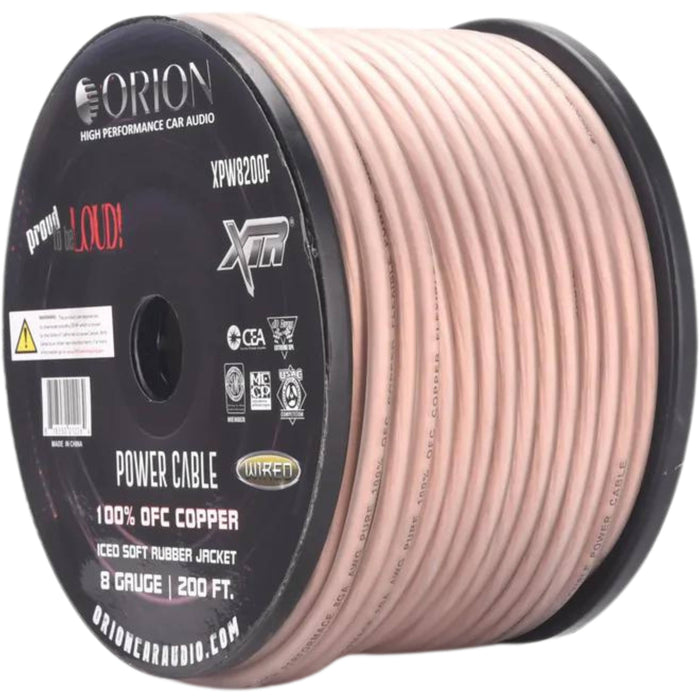 8-Gauge 100% OFC 200ft Wire Roll - Frost ORION XTR PRO Series / XPW8200F