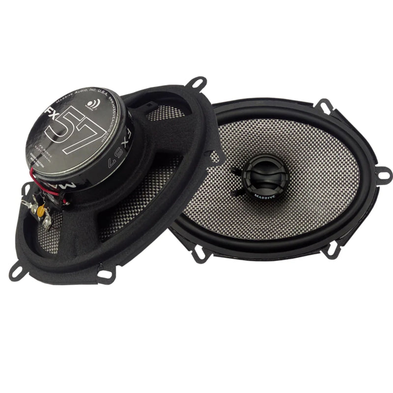 Pair of Massive Audio 5"x7" 4-Ohm 70 Watts RMS 2-Way Coaxial Speakers