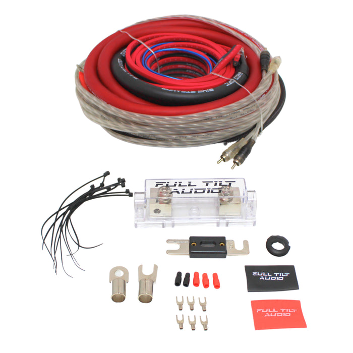 Full Tilt Audio 100% OFC 0 Gauge Red / Black Amplifier Install Kit