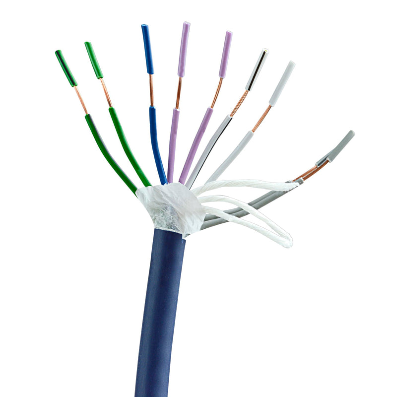Audiopipe 14 GA 9-Conductor 100% Copper Speed-Cable Wire Blue TC4P-R100CPR