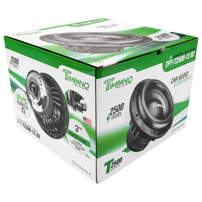 Timpano 12" 2500W Dual 4 Ohm High Performance Subwoofer TPT-T2500-12 D4 OPEN BOX