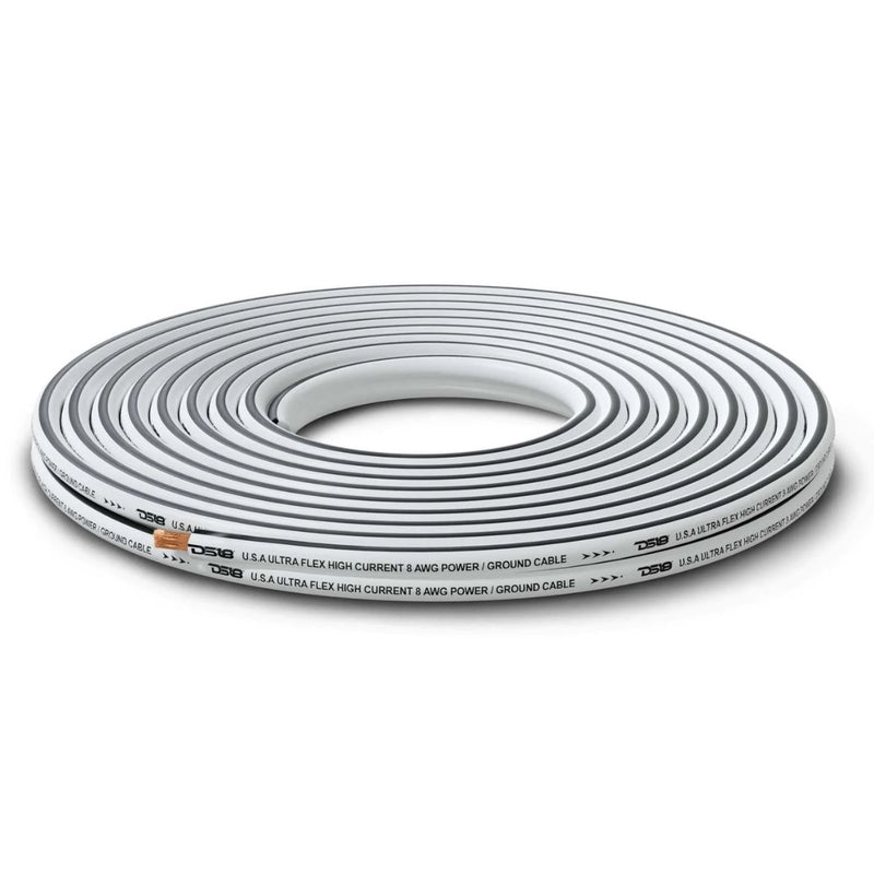 DS18 8 AWG 100% OFC Marine Power/Ground Wire Black/White Lot Cut By The Foot